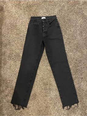 PacSun Black Dad Jeans with Raw Hem Size: 23